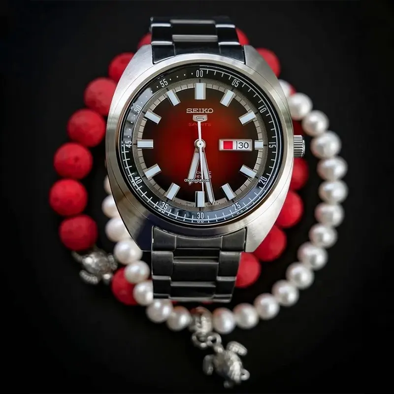 Seiko 5 Sports Turtle Automatic Red Dial Men’s Watch- SRPB17k1